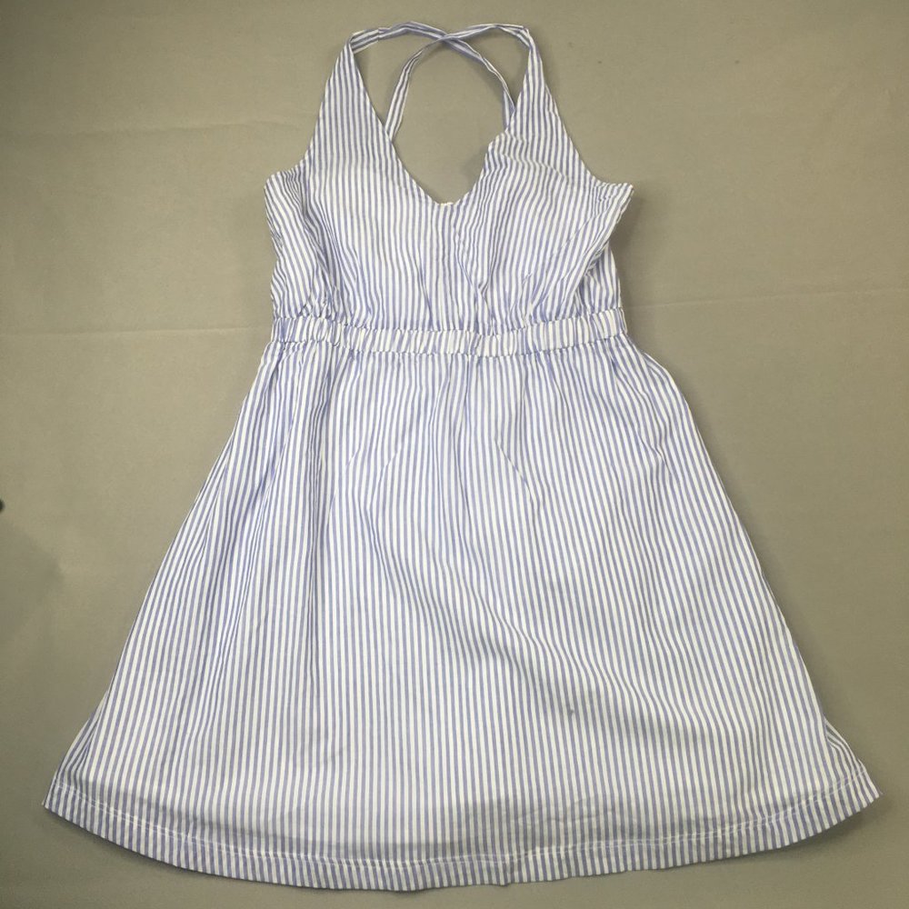 J.Crew Summer Dress Womens Small Striped Halter Cross Back